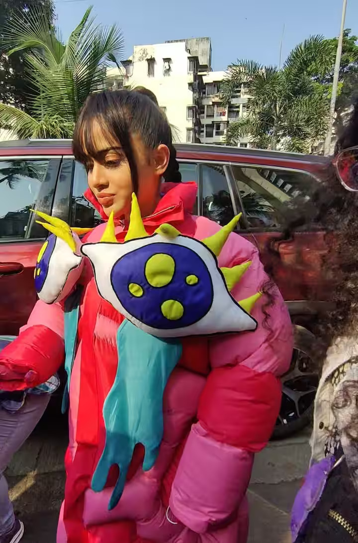 uorfi javed new magical pink dress overcoat