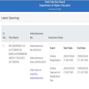 SSB Odisha Recruitment 2024