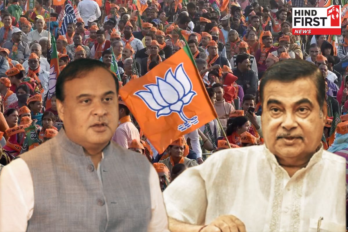 nitin gadkari and himanta biswa sarma