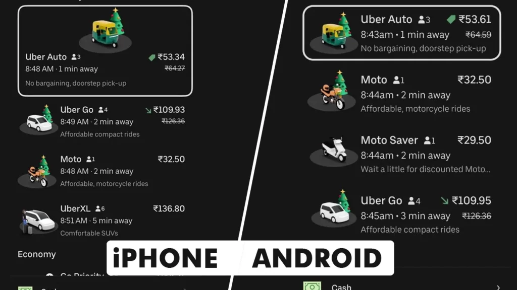 iPhone cab price difference