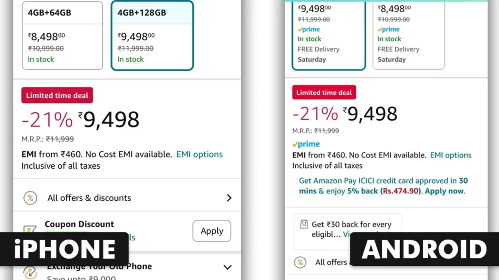 iPhone cab price difference